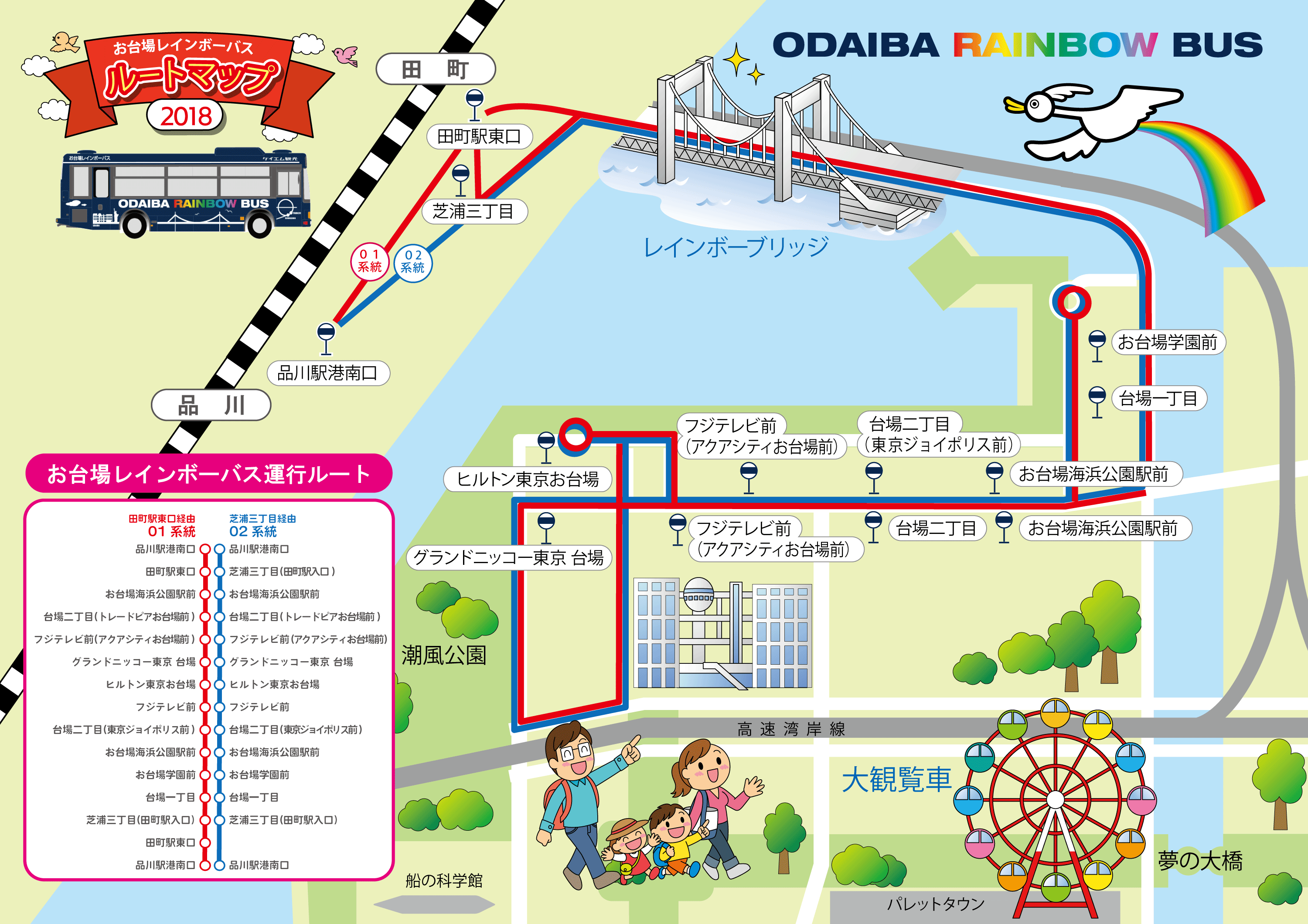 お台場レインボーバス路線図