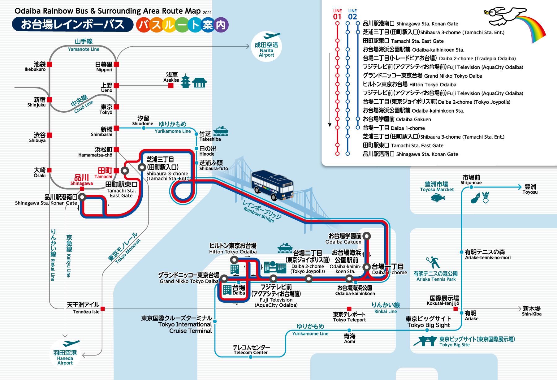 路線図 お台場レインボーバス 路線バス お台場 国際展示場への移動ならkmバス